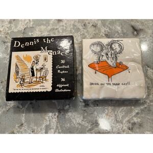 Vintage Dennis The Menace Paper Napkins 1951 Cat / Mouse Cheese 1972